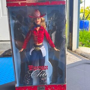 Barbie Western Glamour Doll with Red and Blue Outfit